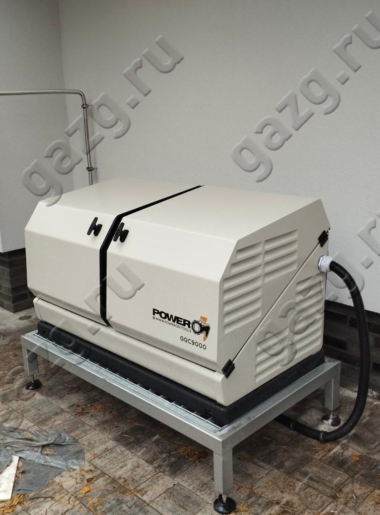 Установка газового генератора Poweron на 9 кВт